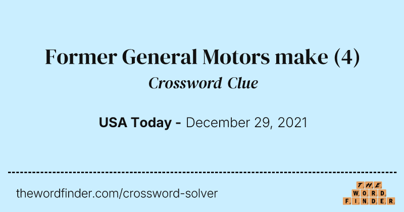Former General Motors make crossword clue image