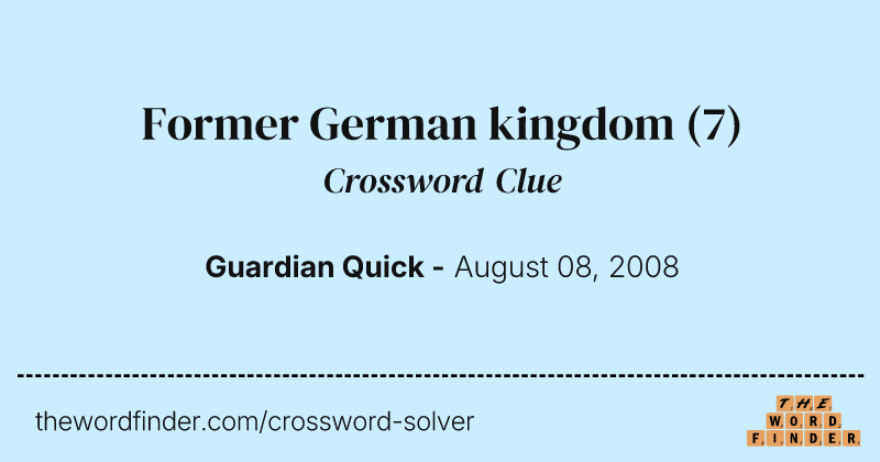 Former German kingdom crossword clue image