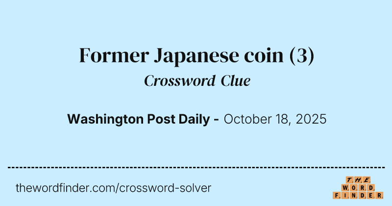 Former Japanese coin crossword clue image