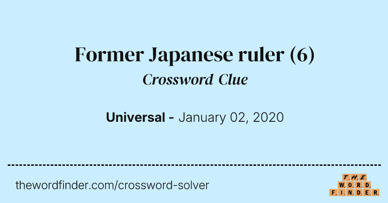 Former Japanese ruler crossword clue image