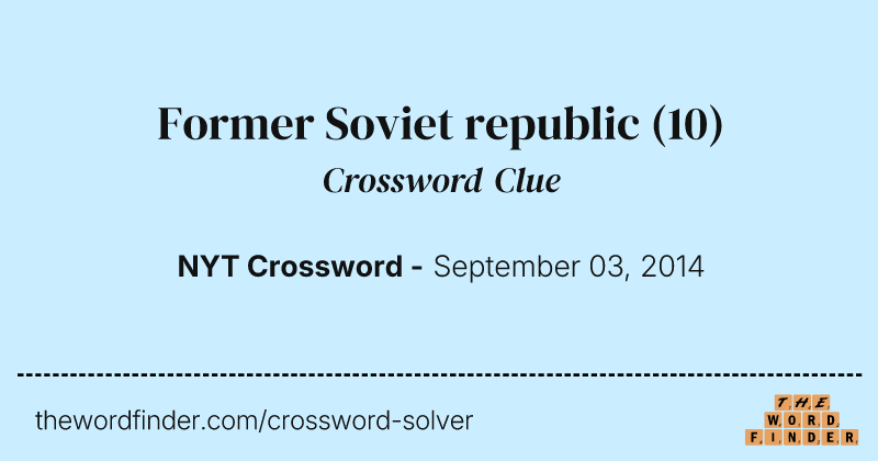 Former Soviet republic crossword clue image