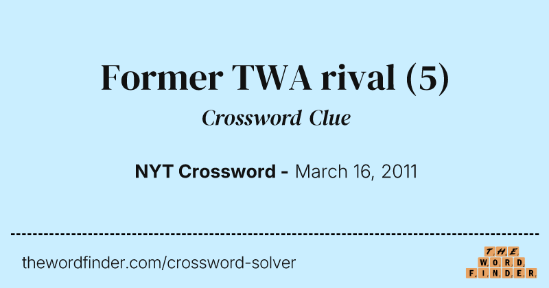 Former TWA rival crossword clue image