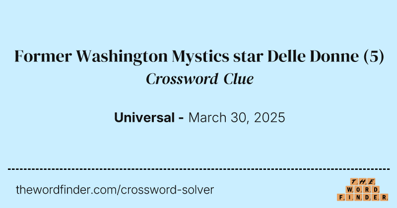 Former Washington Mystics star Delle Donne crossword clue image