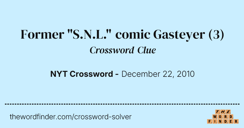 Former "S.N.L." comic Gasteyer crossword clue image
