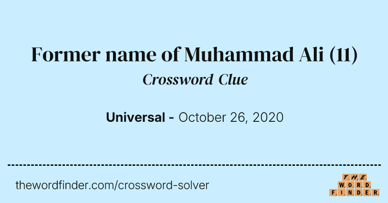 Former name of Muhammad Ali crossword clue image