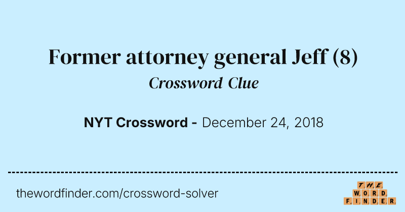 Former attorney general Jeff crossword clue image