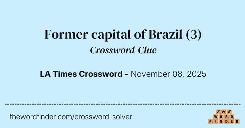 Former capital of Brazil crossword clue image