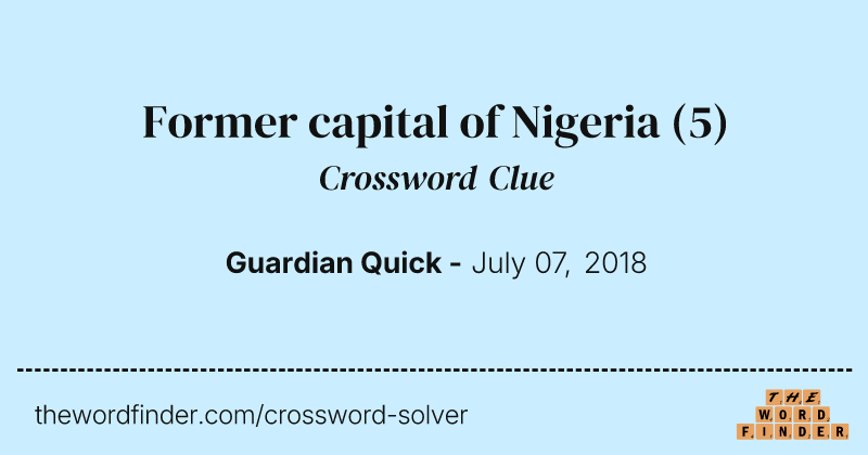 Former capital of Nigeria crossword clue image