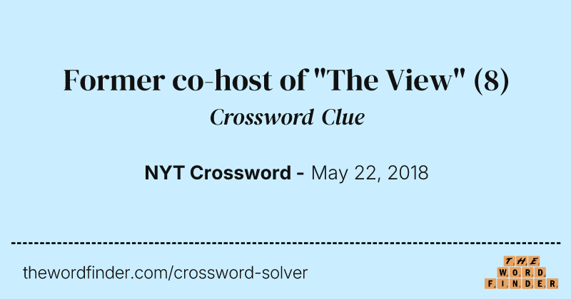 Former co-host of "The View" crossword clue image