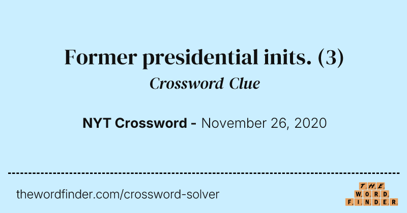 Former presidential inits. crossword clue image
