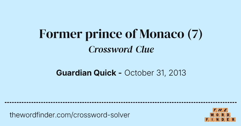 Former prince of Monaco crossword clue image