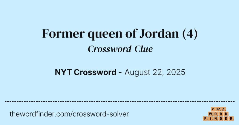 Former queen of Jordan crossword clue image