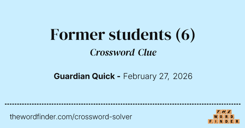 Former students crossword clue image