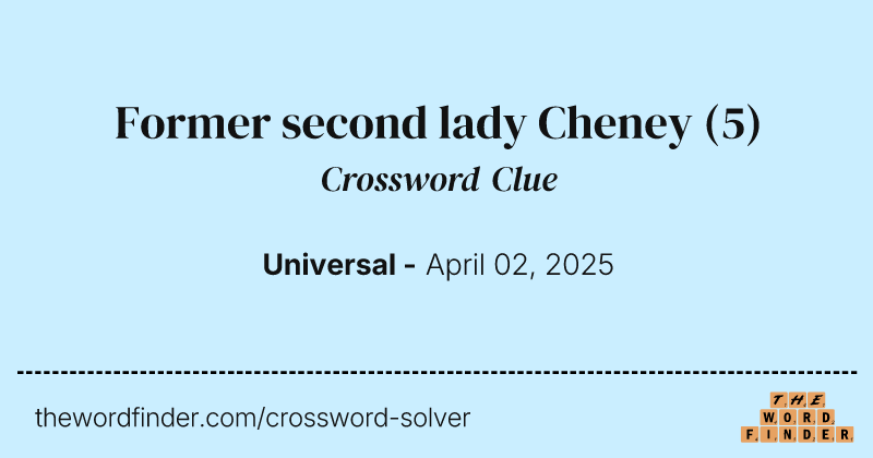 Former second lady Cheney crossword clue image