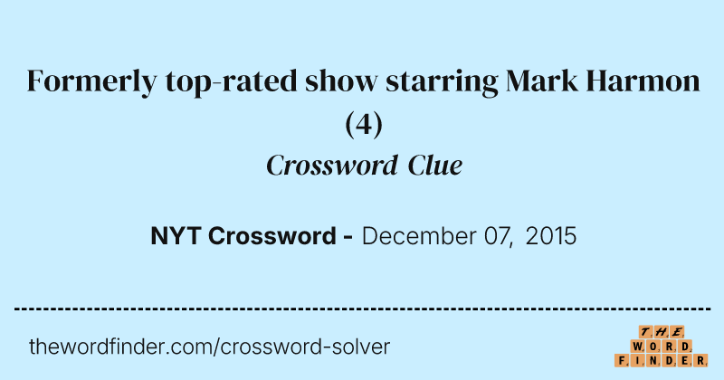 Formerly top-rated show starring Mark Harmon crossword clue image