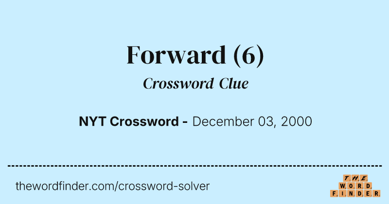 Forward crossword clue image