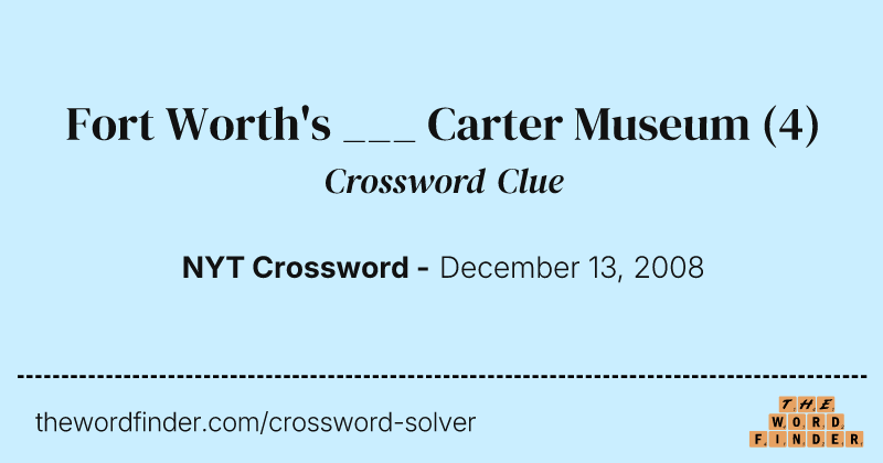Fort Worth's ___ Carter Museum crossword clue image