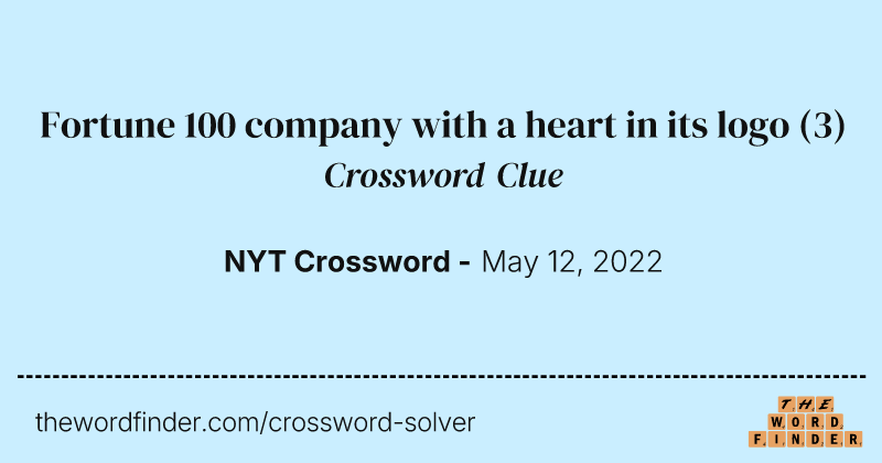 Fortune 100 company with a heart in its logo crossword clue image