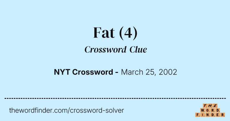 Fat crossword clue image
