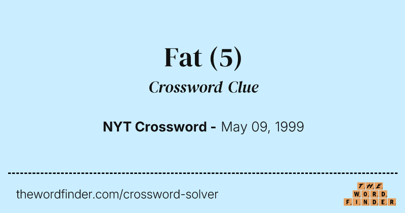 Fat crossword clue image