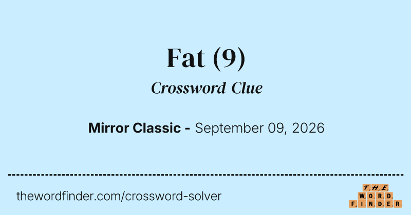 Fat crossword clue image