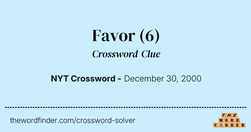 Favor crossword clue image
