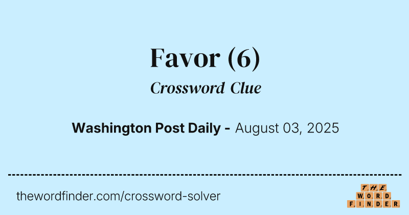 Favor crossword clue image