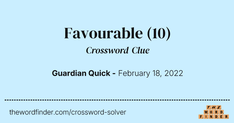 Favourable crossword clue image