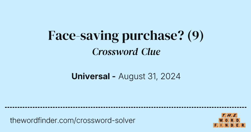 Face-saving purchase? crossword clue image