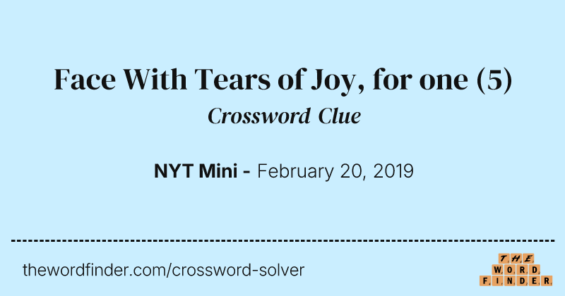 Face With Tears of Joy, for one crossword clue image