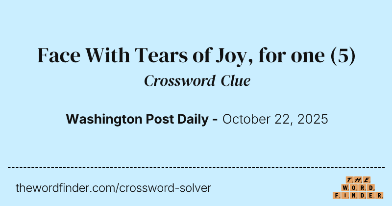 Face With Tears of Joy, for one crossword clue image