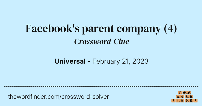 Facebook's parent company crossword clue image