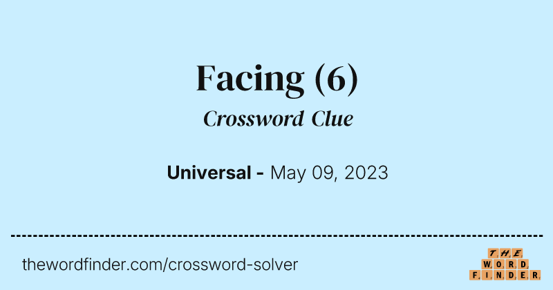 Facing crossword clue image