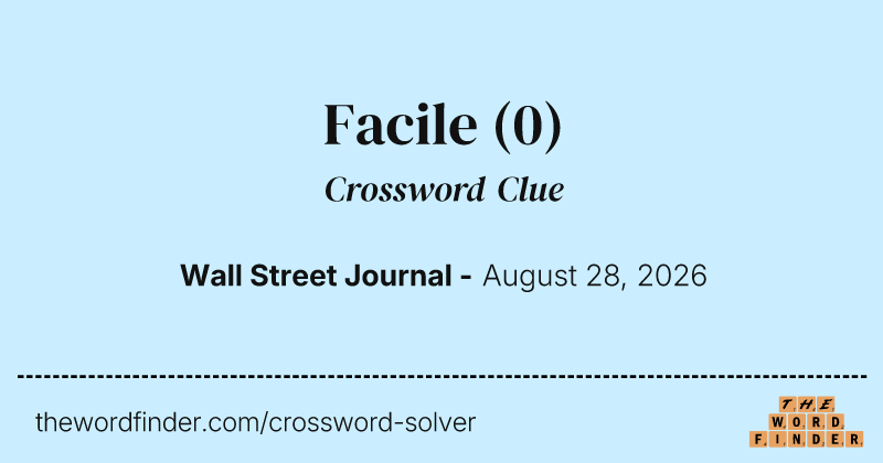 Facile crossword clue image