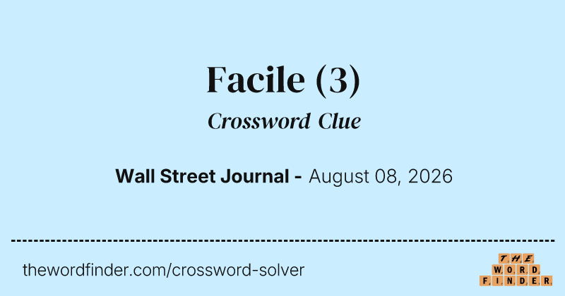 Facile crossword clue image