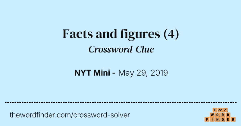 Facts and figures crossword clue image