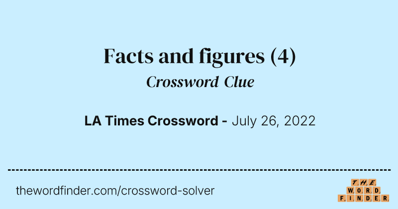 Facts and figures crossword clue image
