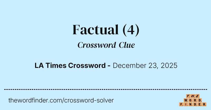 Factual crossword clue image