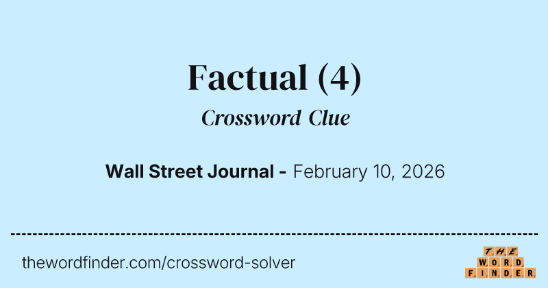 Factual crossword clue image