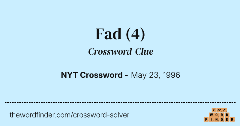 Fad crossword clue image