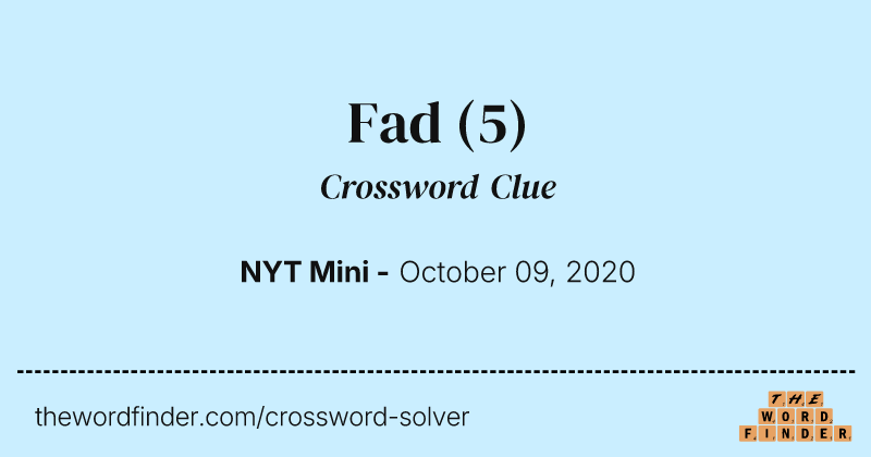 Fad crossword clue image