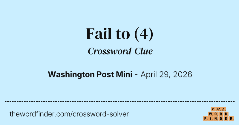 Fail to crossword clue image