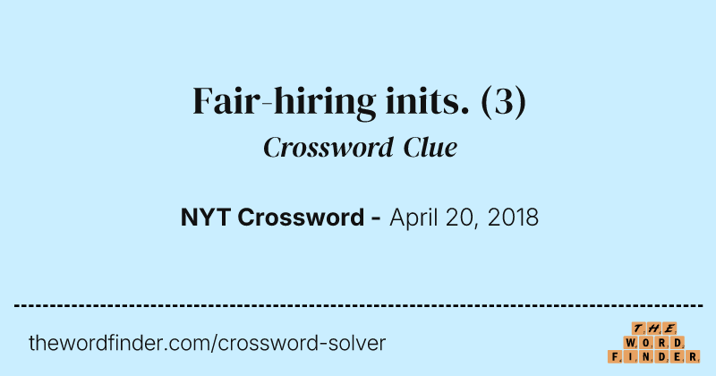 Fair-hiring inits. crossword clue image