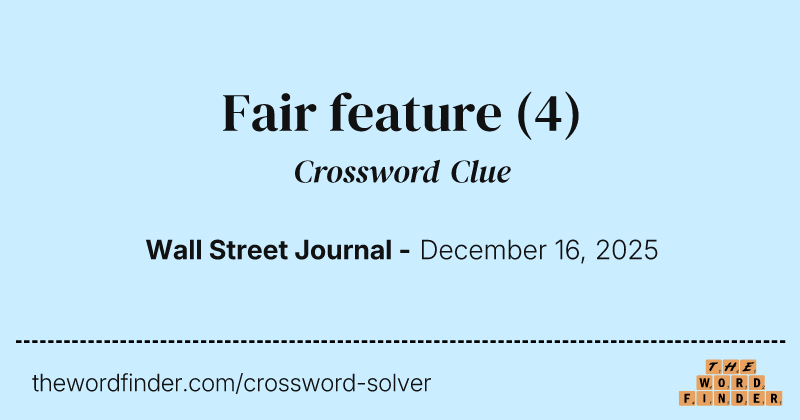 Fair feature crossword clue image