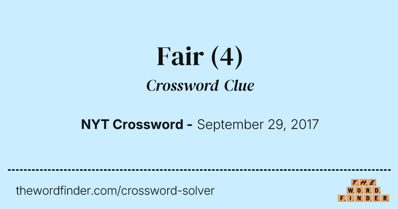 Fair crossword clue image