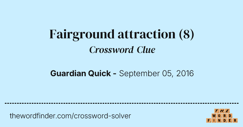 Fairground attraction crossword clue image