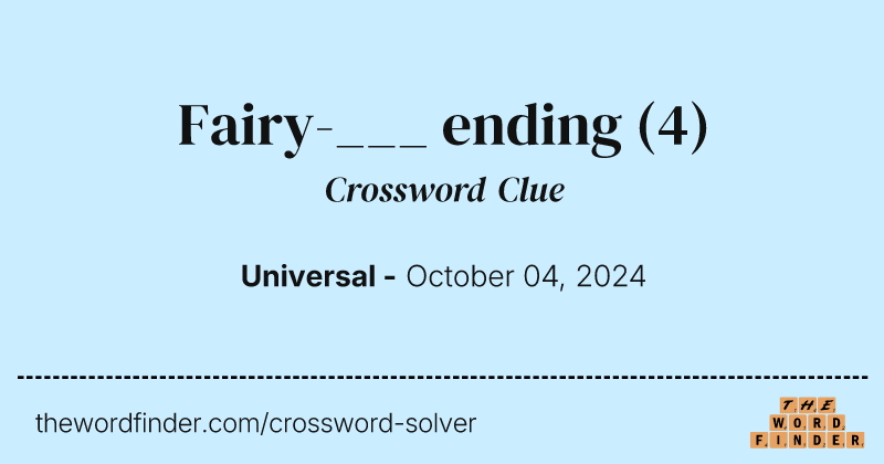 Fairy-___ ending crossword clue image