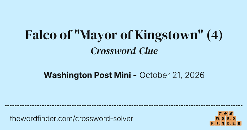 Falco of "Mayor of Kingstown" crossword clue image