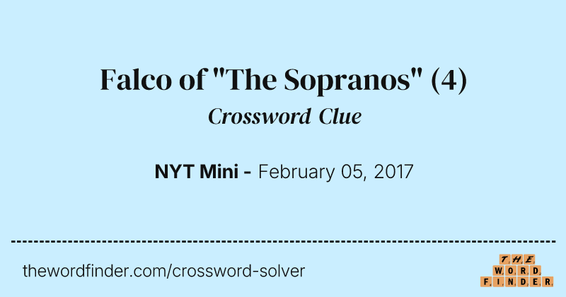 Falco of "The Sopranos" crossword clue image