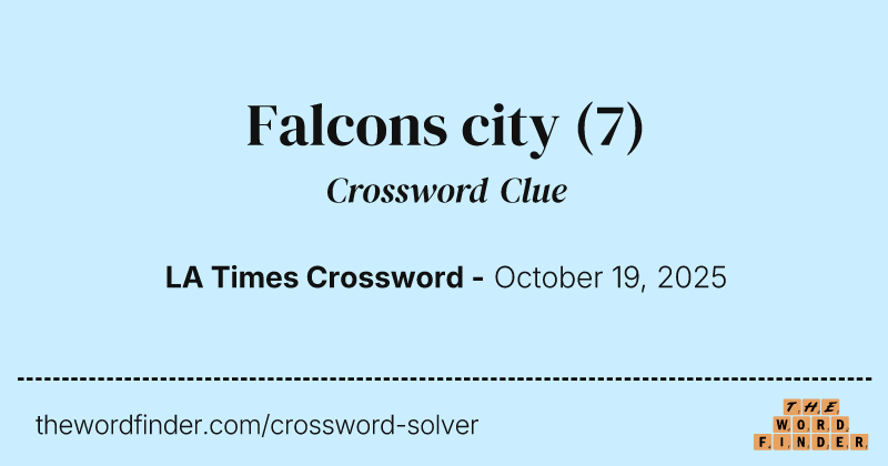 Falcons city crossword clue image
